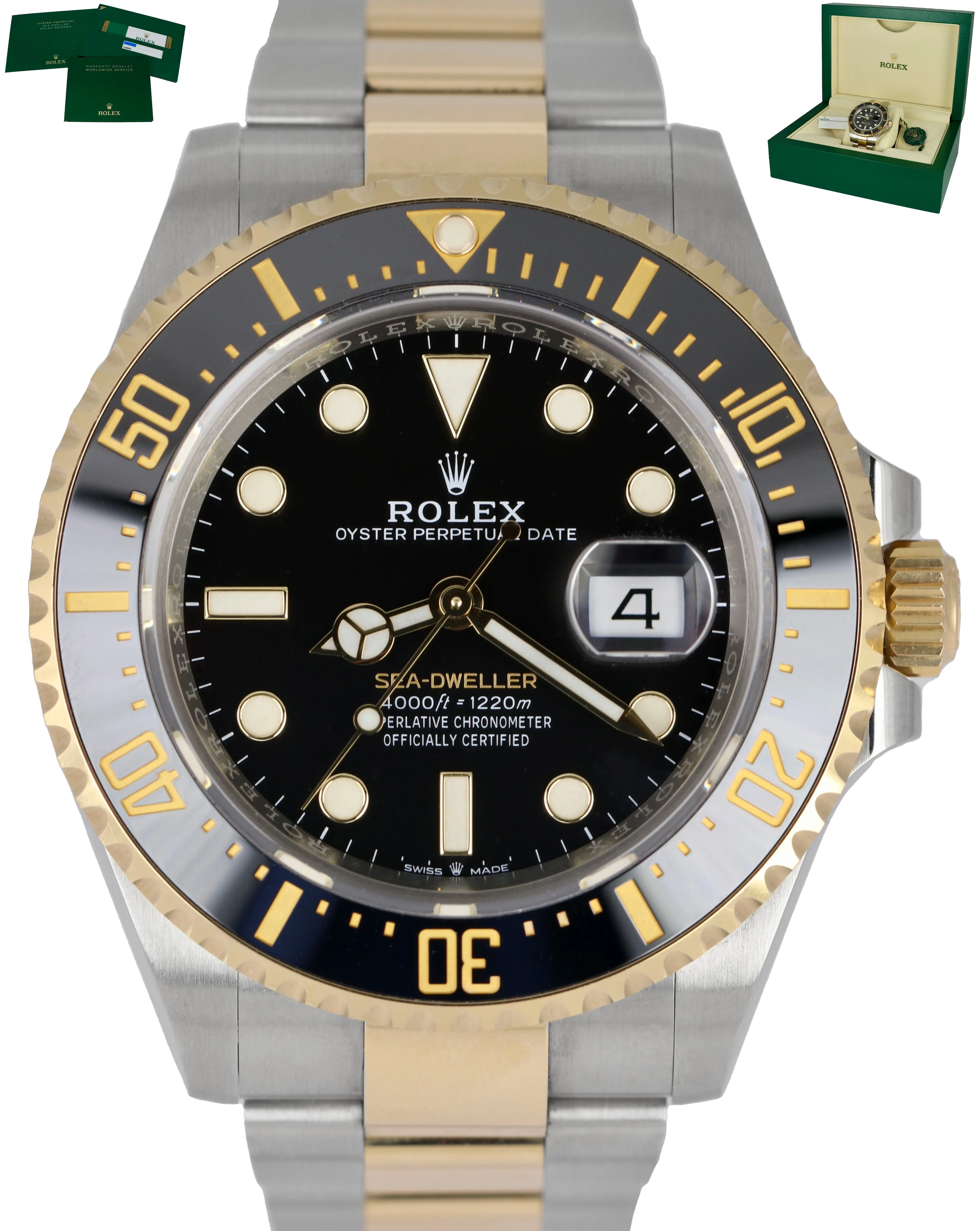 MINT 2019 Rolex Sea-Dweller Oyster Black Two/Tone Ceramic Steel 126603 B P Watch