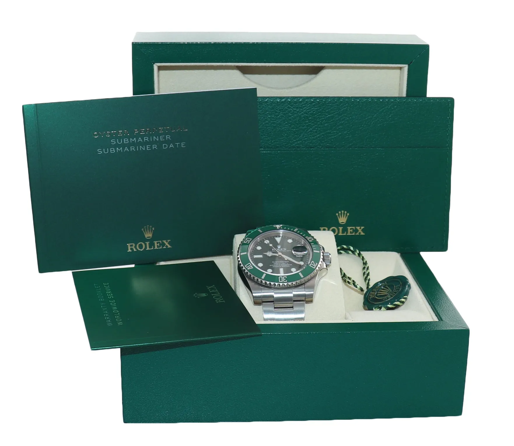 MINT 2019 Rolex Submariner Hulk 116610LV 40mm Green Ceramic Watch Box