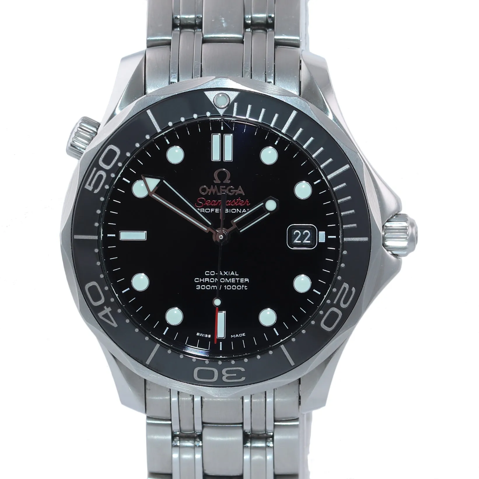 MINT PAPERS Omega Seamaster Black Co-Axial 300M 212.30.41.20.01.003 Date Watch