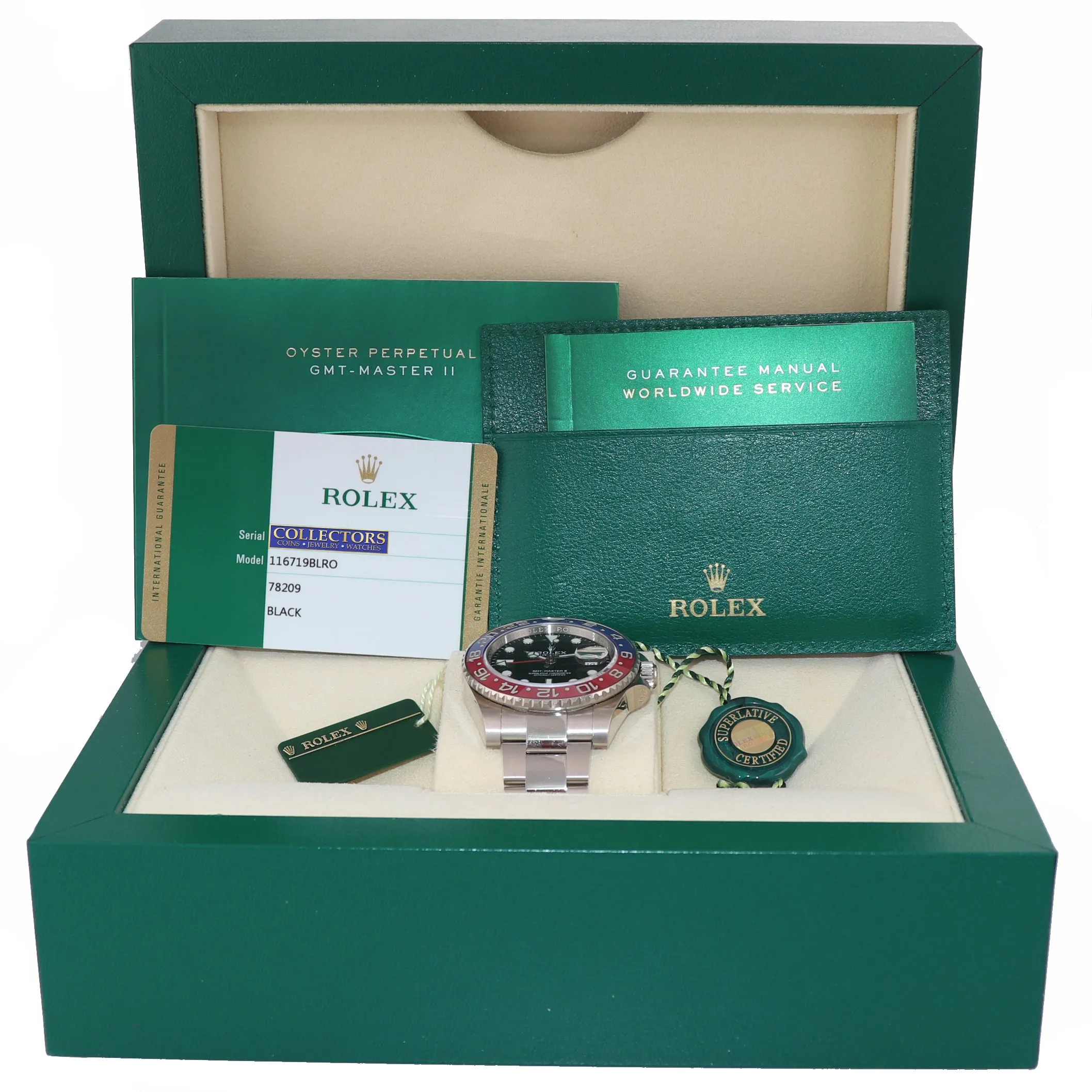 MINT PAPERS Rolex GMT-Master 2 Pepsi 18K White Gold 116719 40mm BLRO Watch Box