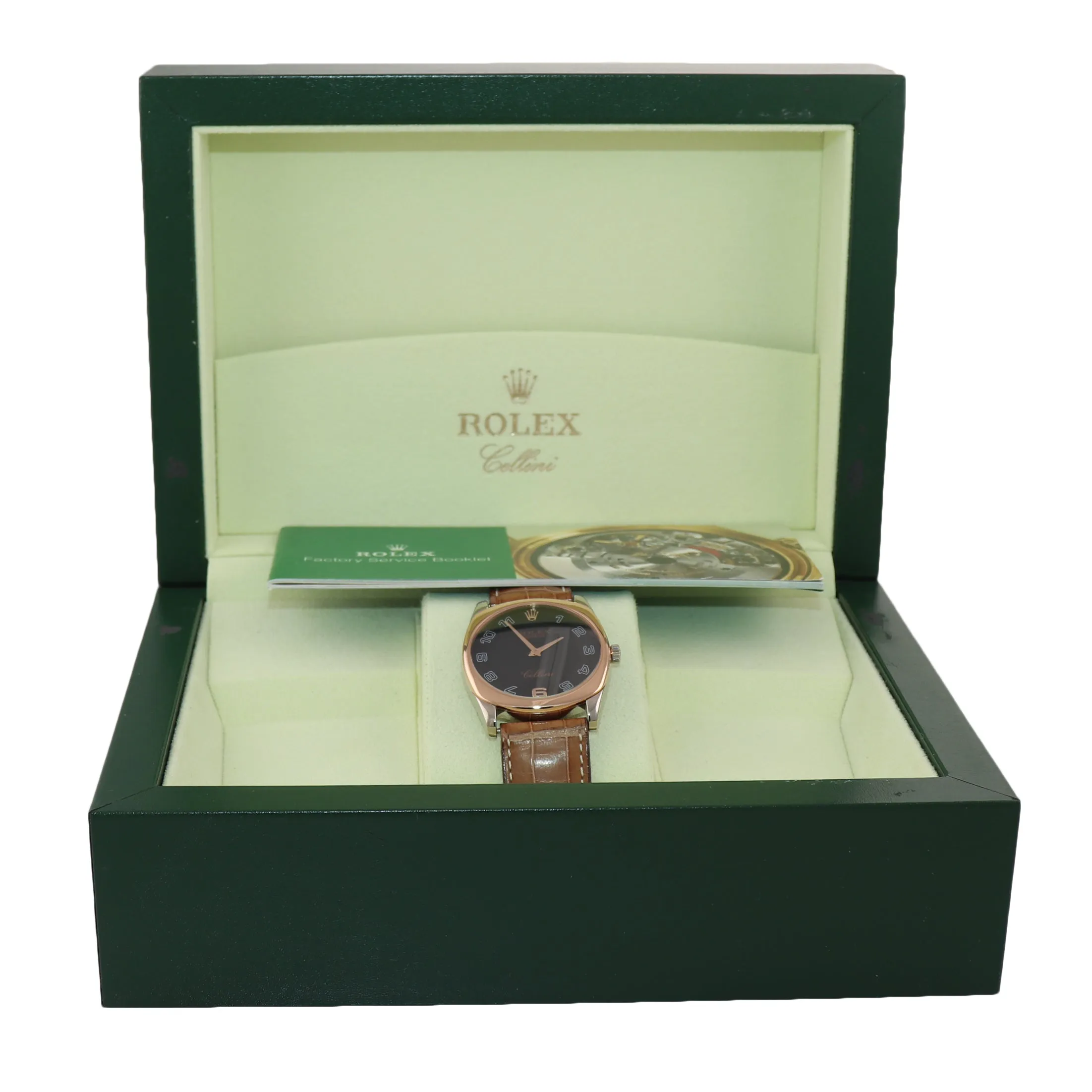 MINT Rolex Cellini Danaos 18k White Gold Rose Gold 4233 Black Dial Manual Watch