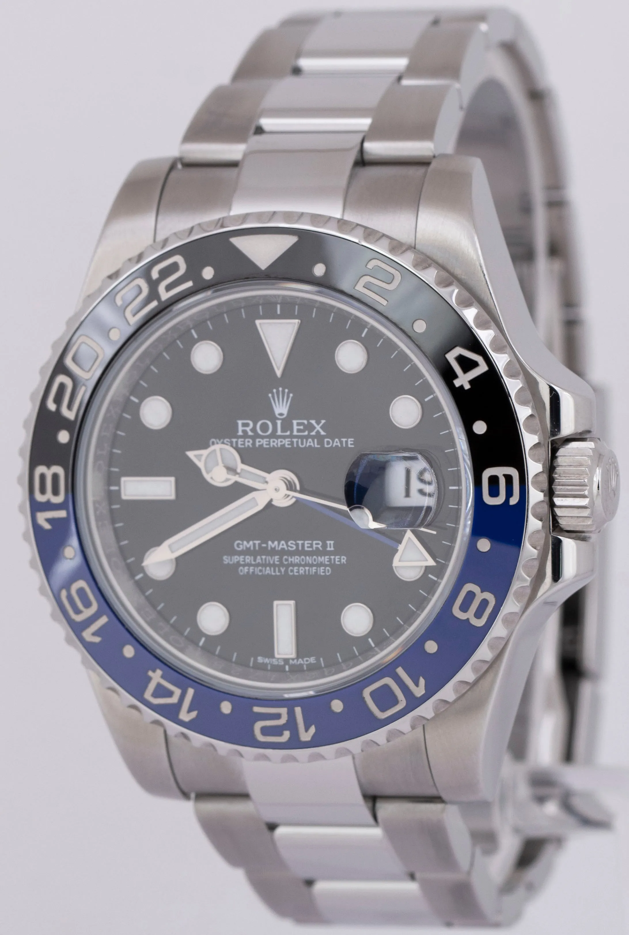 MINT Rolex GMT-Master II Batman Blue Ceramic Stainless 40mm Watch 116710 BLNR