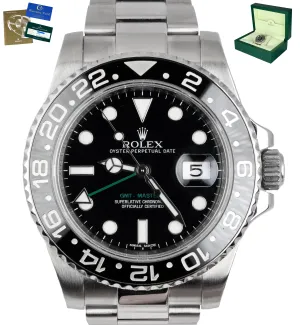 MINT Rolex GMT-Master II Black Stainless Steel 40mm Ceramic 116710 LN Watch