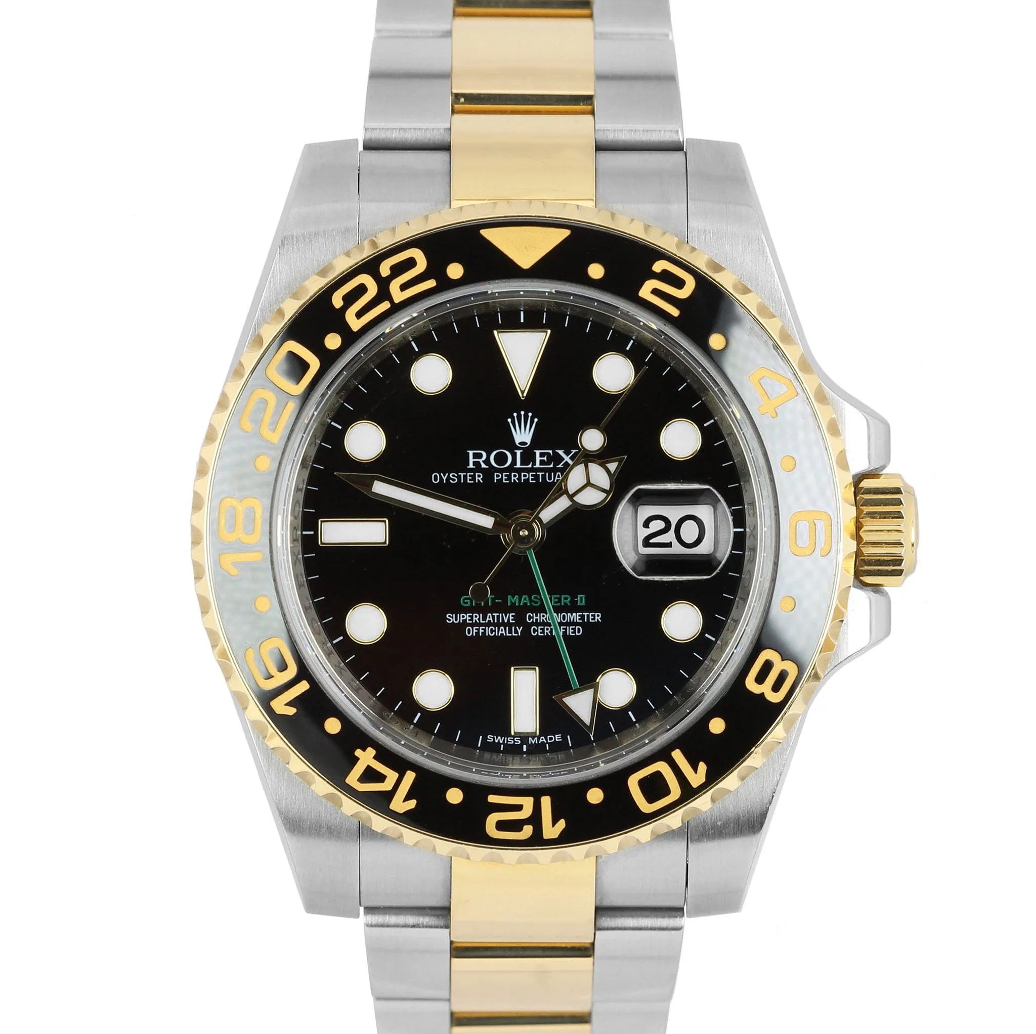 MINT Rolex GMT-Master II Ceramic Black Two-Tone Gold 40mm Watch FULL SET 116713