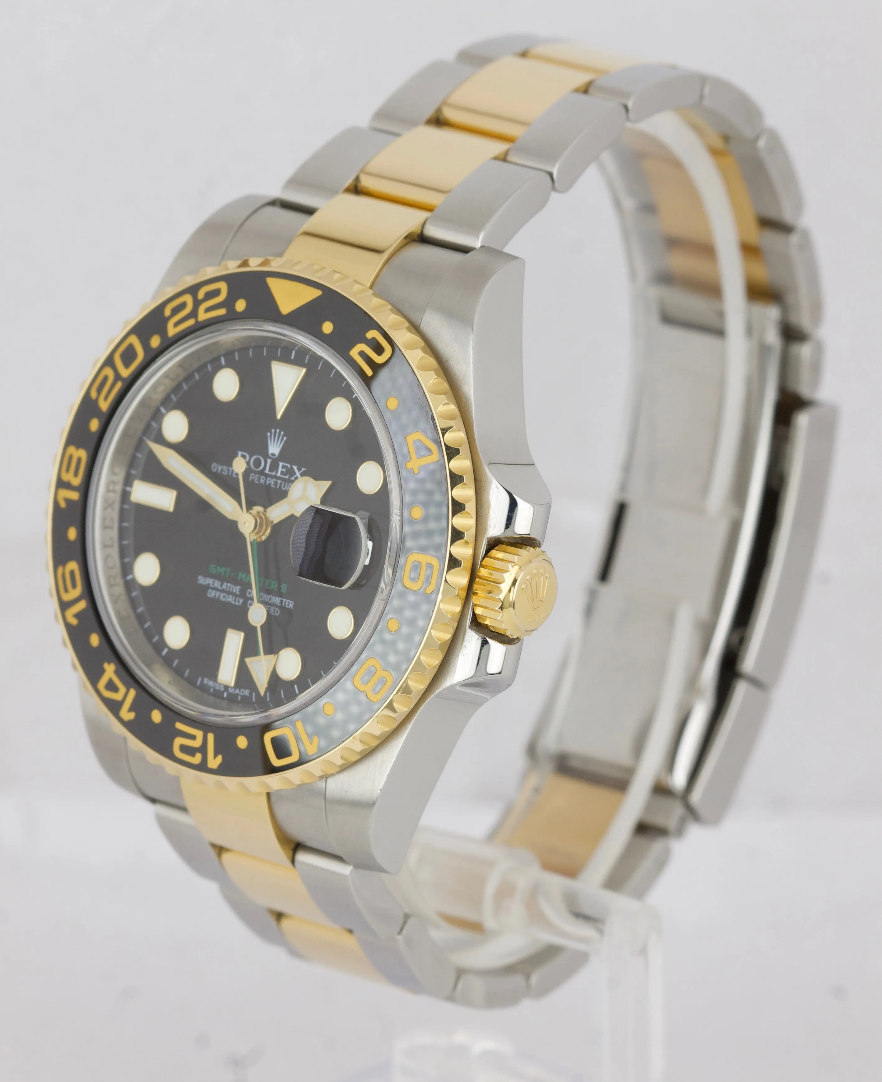 MINT Rolex GMT-Master II Ceramic Black Two-Tone Gold 40mm Watch FULL SET 116713