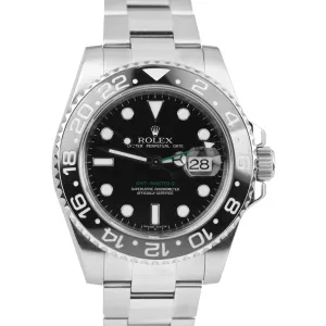 MINT Rolex GMT-Master II Stainless Steel Black 40mm Ceramic 116710 Date Watch
