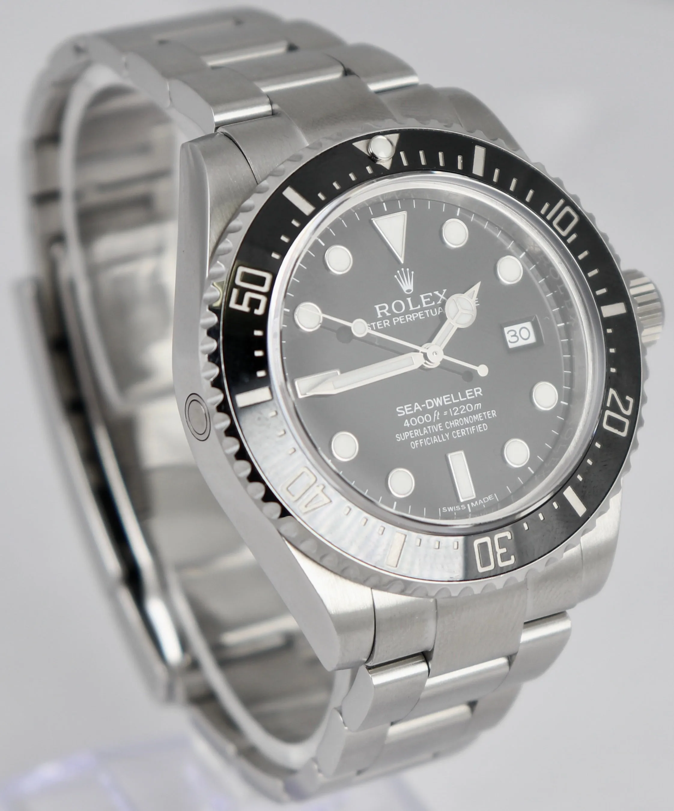 MINT Rolex Sea-Dweller 4000 SD4K Ceramic Black 40mm Stainless Steel Watch 116600