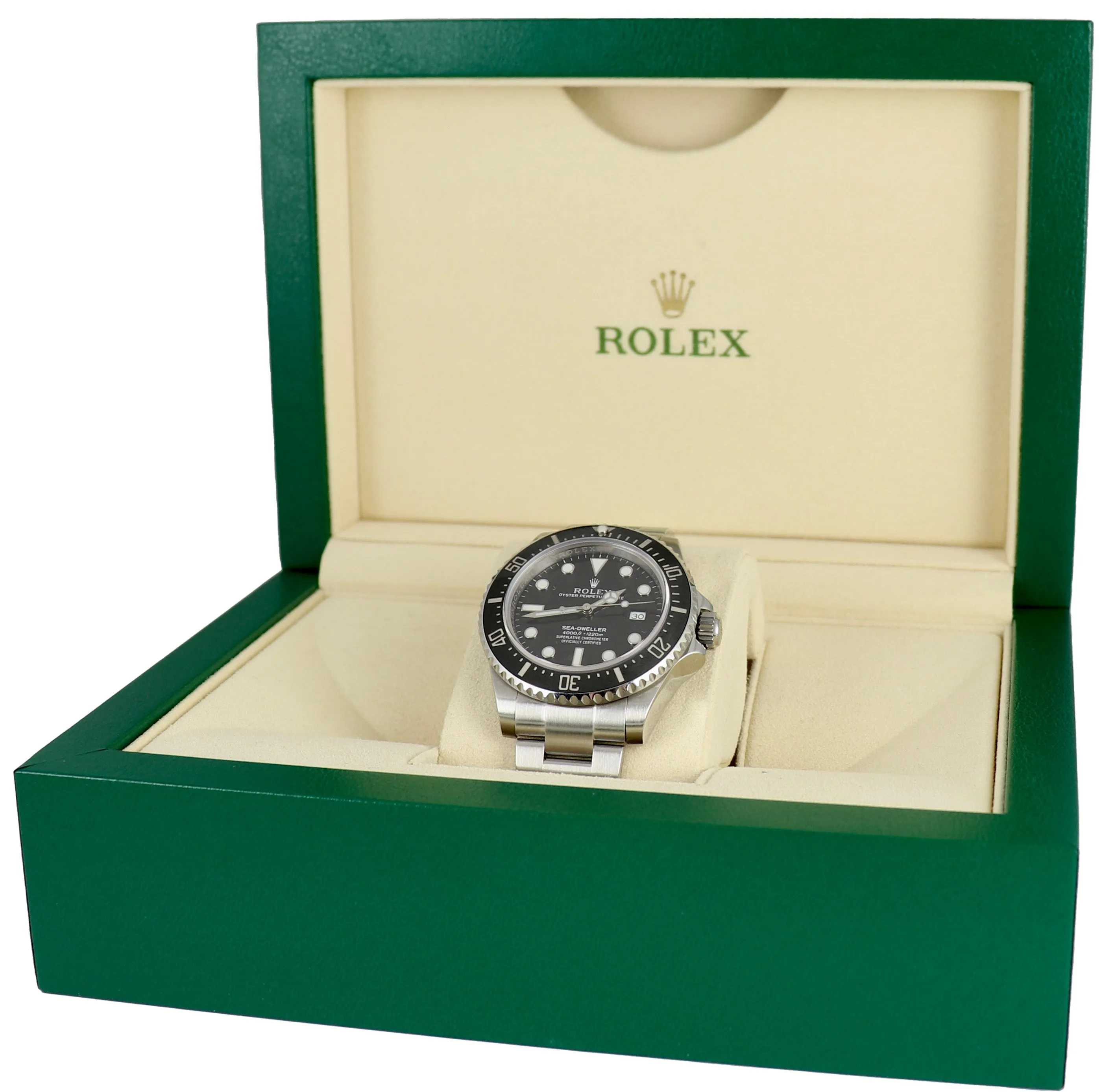 MINT Rolex Sea-Dweller 4000 SD4K Ceramic Black 40mm Stainless Steel Watch 116600
