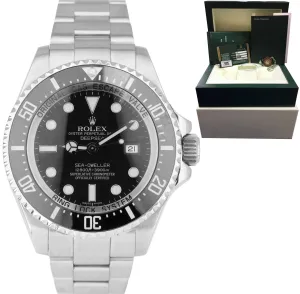 MINT Rolex Sea-Dweller Deepsea Stainless Steel 44mm Black Dive Watch 116660 B P