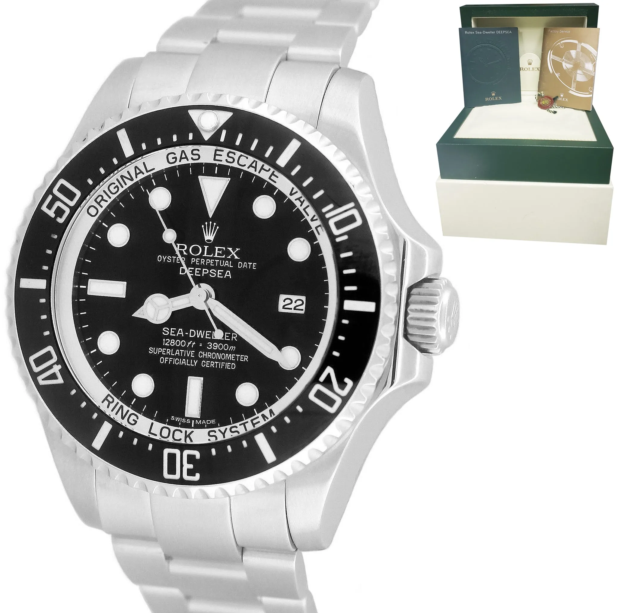 MINT Rolex Sea-Dweller Deepsea Stainless Steel 44mm Black Dive Watch 116660 BOX