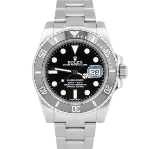 MINT Rolex Submariner Date Stainless Steel Black Ceramic 40mm 116610 LN Watch