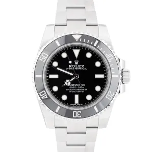 MINT Rolex Submariner No-Date Stainless Steel 40mm Ceramic Dive Watch 114060