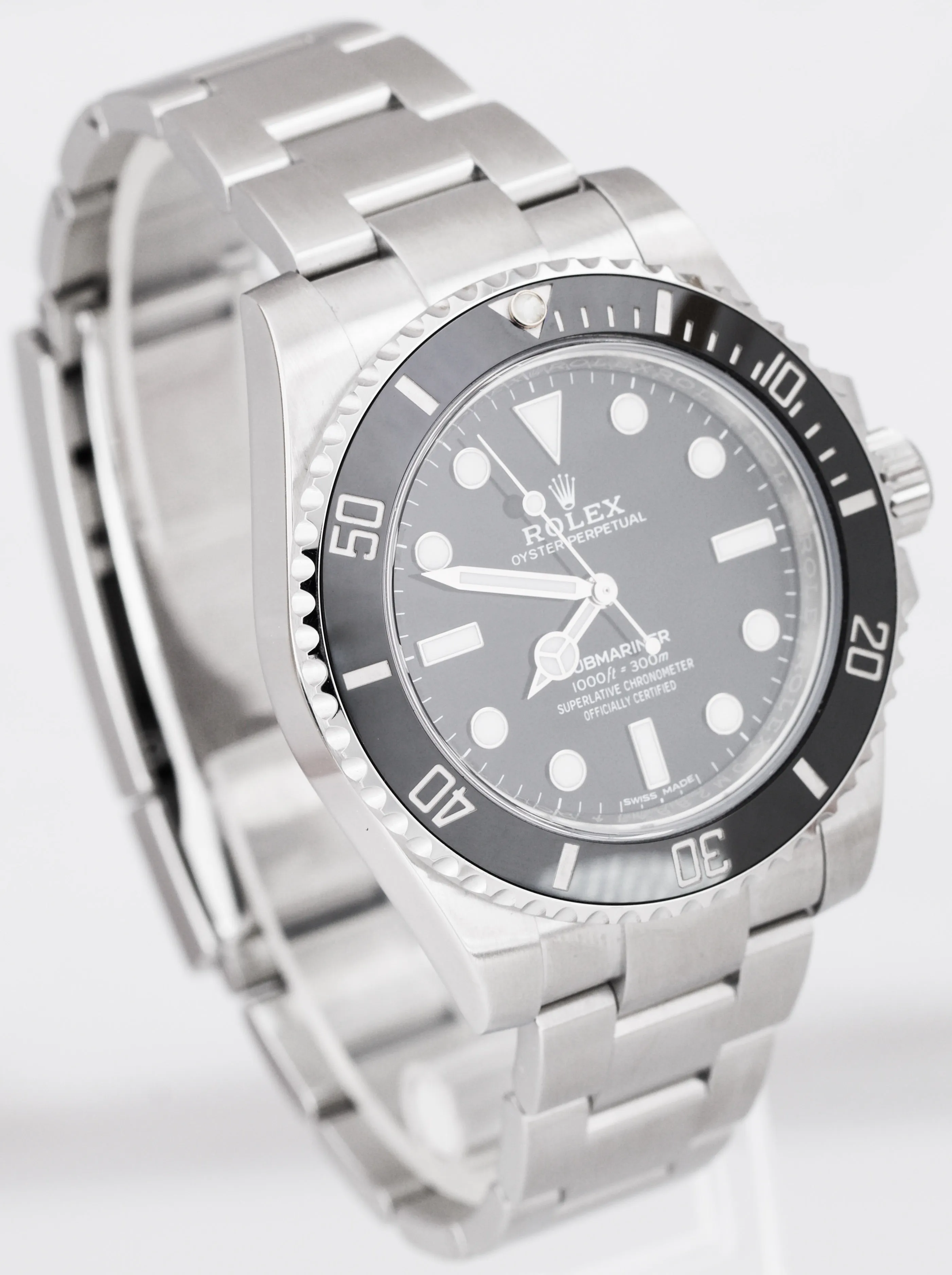 MINT Rolex Submariner No-Date Stainless Steel 40mm Ceramic Dive Watch 114060