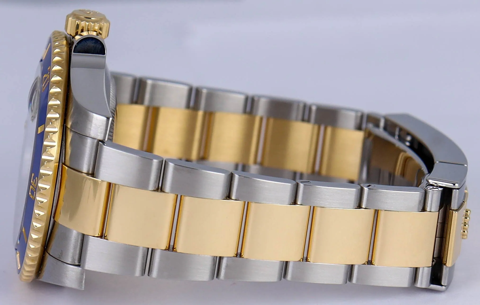 MINT Rolex Submariner Sunburst Blue Ceramic Two-Tone 18K Gold 116613 LB B P