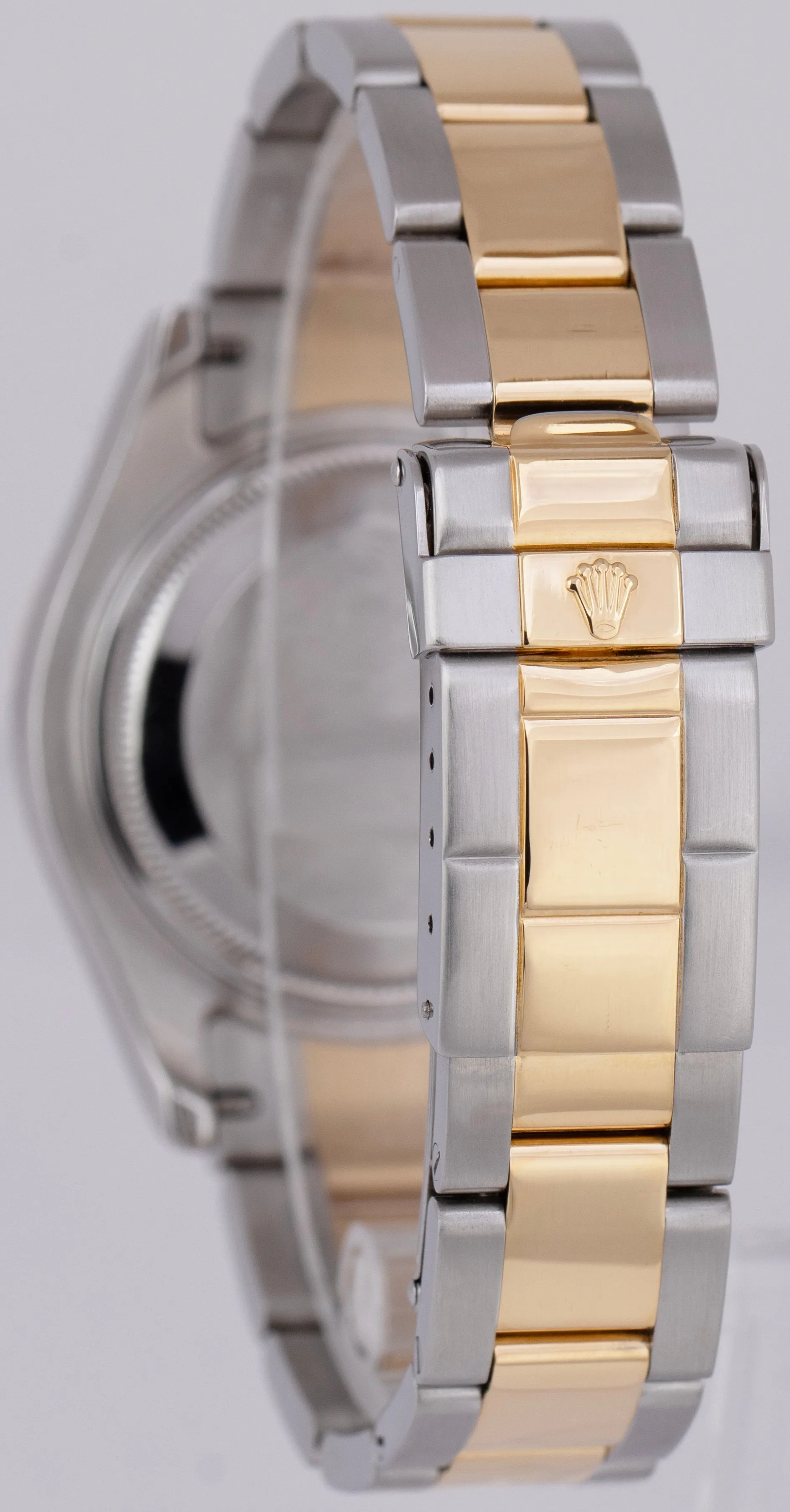 MINT Rolex Yacht-Master Two-Tone Yellow Gold Stainless Blue 35mm Watch 168623