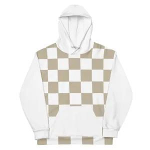 Mocca White Chequered - Sustainably Made Hoodie