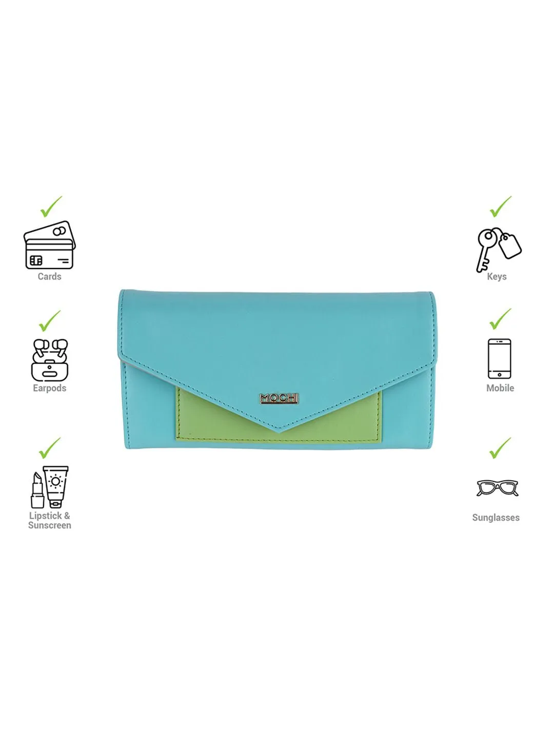 Mochi Women Colourblocked Envelope Wallets