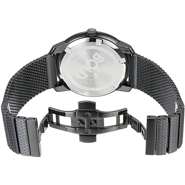 Movado Bold Series Black Stainless Steel Mesh Black Dial Quartz Watch for Gents- 3600261