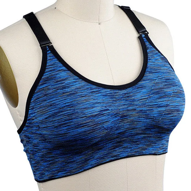 Multi-Color Padded Quick Dry Sports Bra, Wirefree and Adjustable
