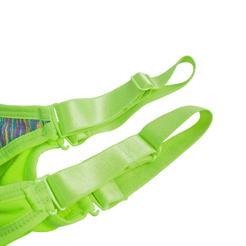 Multi-Color Padded Quick Dry Sports Bra, Wirefree and Adjustable