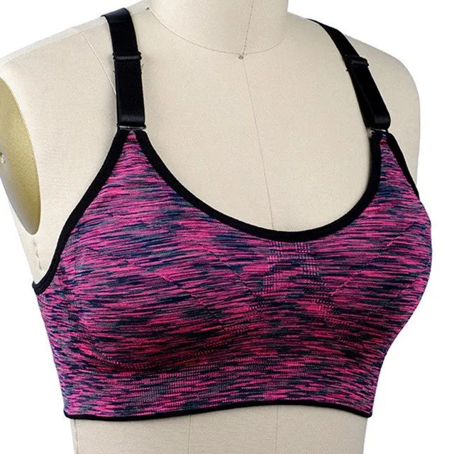 Multi-Color Padded Quick Dry Sports Bra, Wirefree and Adjustable