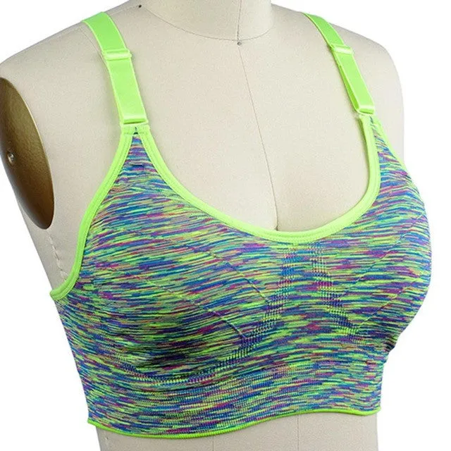 Multi-Color Padded Quick Dry Sports Bra, Wirefree and Adjustable