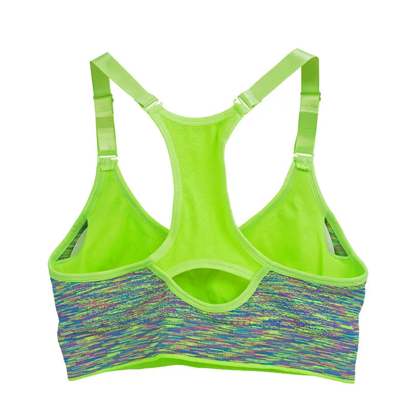 Multi-Color Padded Quick Dry Sports Bra, Wirefree and Adjustable