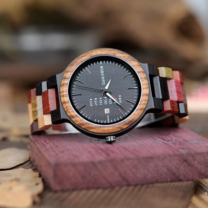 Multi Colored Wood Grain Watch
