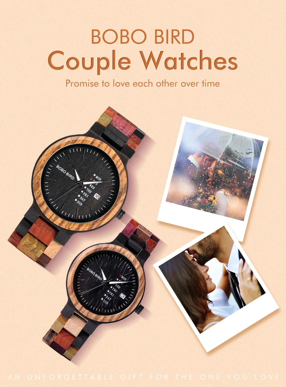 Multi Colored Wood Grain Watch