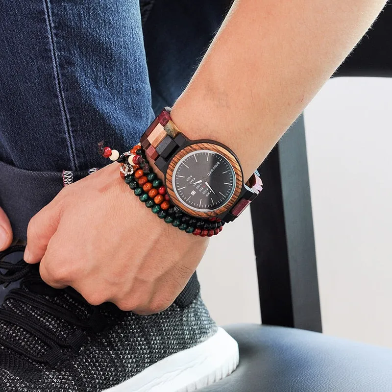 Multi Colored Wood Grain Watch