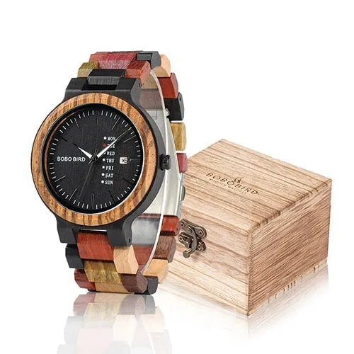 Multi Colored Wood Grain Watch