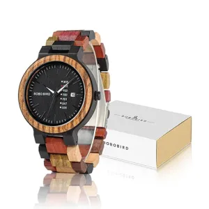 Multi Colored Wood Grain Watch