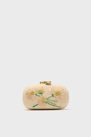 Natural Vintage Daisies Clutch