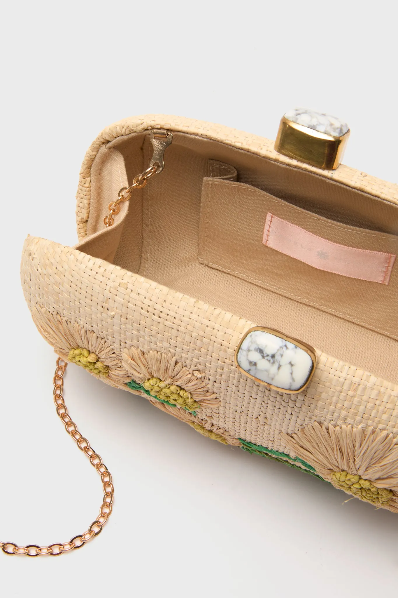 Natural Vintage Daisies Clutch