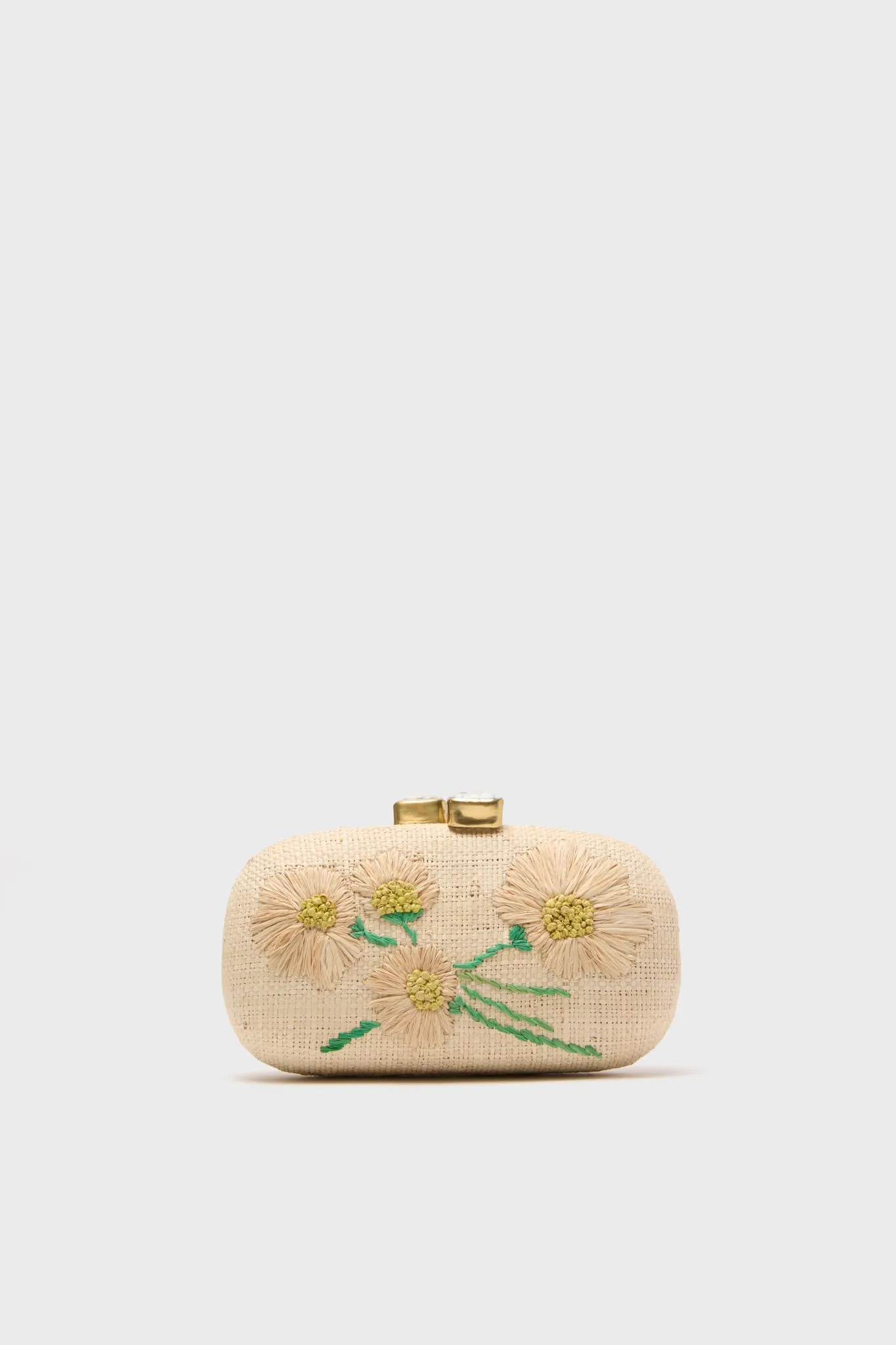 Natural Vintage Daisies Clutch