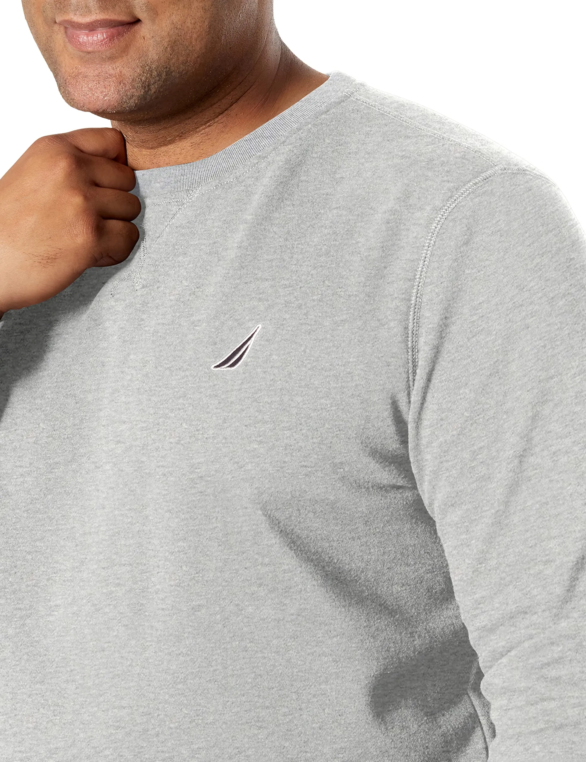 Nautica Men's Basic Crew Neck Fleece Sweatshirt, Grey Heather, X-Large