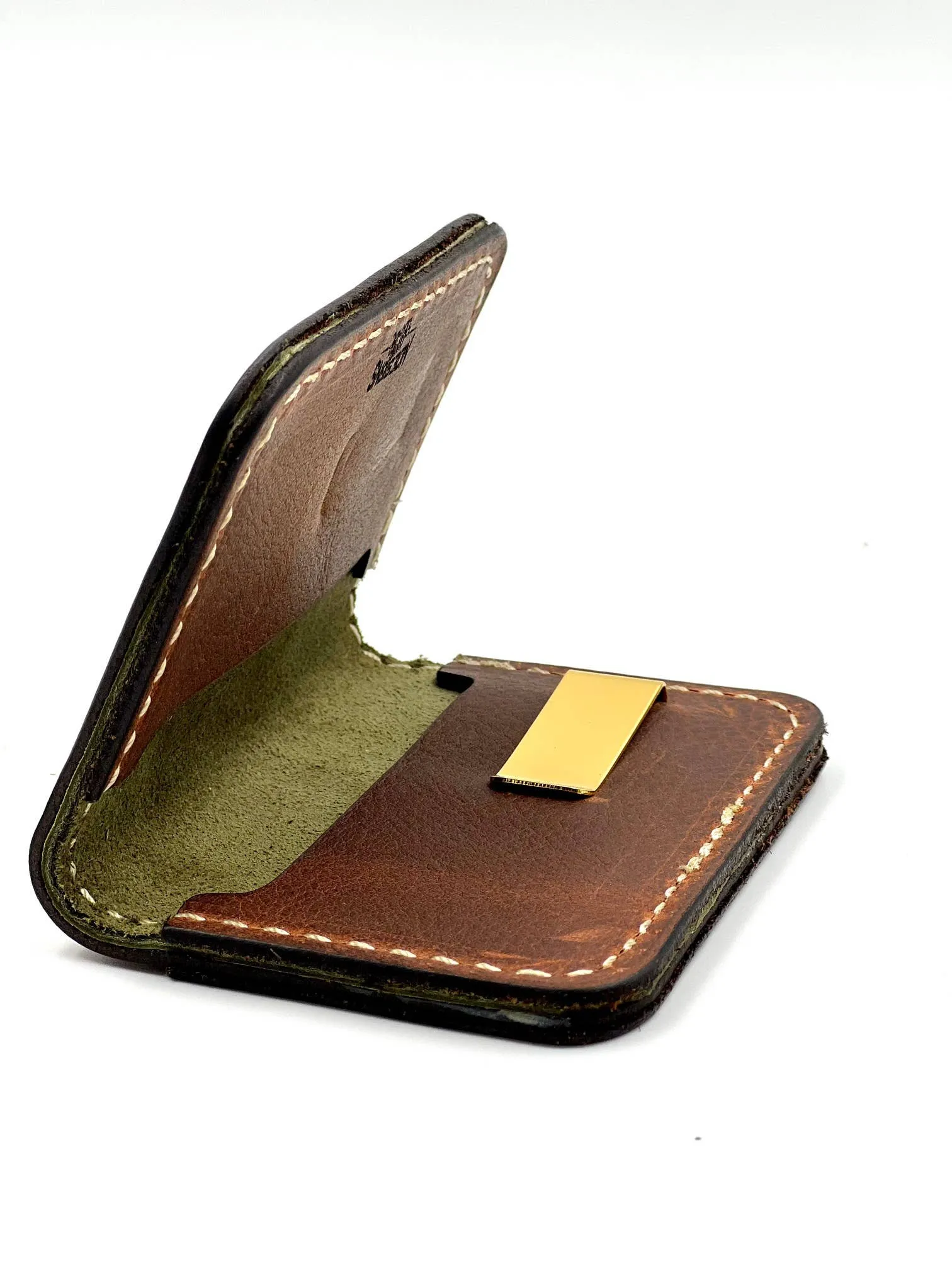 NDesigns Leather - Thin Green Line Leather Wallet