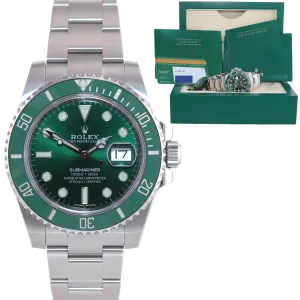 NEW 2020 PAPERS Rolex submariner Hulk 116610LV Green Ceramic Watch Box