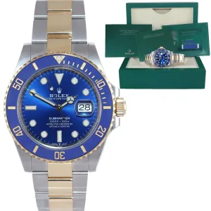 NEW 2022 PAPERS Rolex Submariner 41mm Blue 126613LB Two Tone Gold Steel Watch
