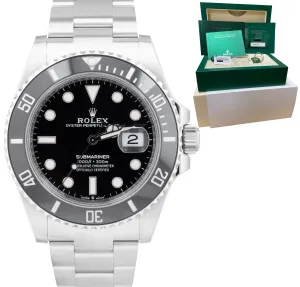 NEW MAY 2022 Rolex Submariner 41mm Date Steel Black Ceramic Watch 126610 LN