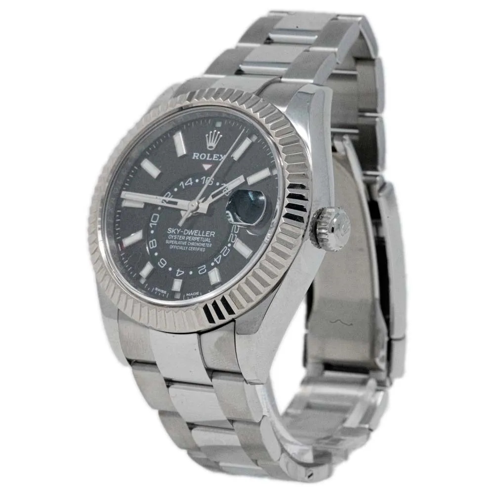 NEW! Rolex Men's Sky-Dweller Stainless Steel 42mm Black Stick Dial Watch Reference #: 3269343