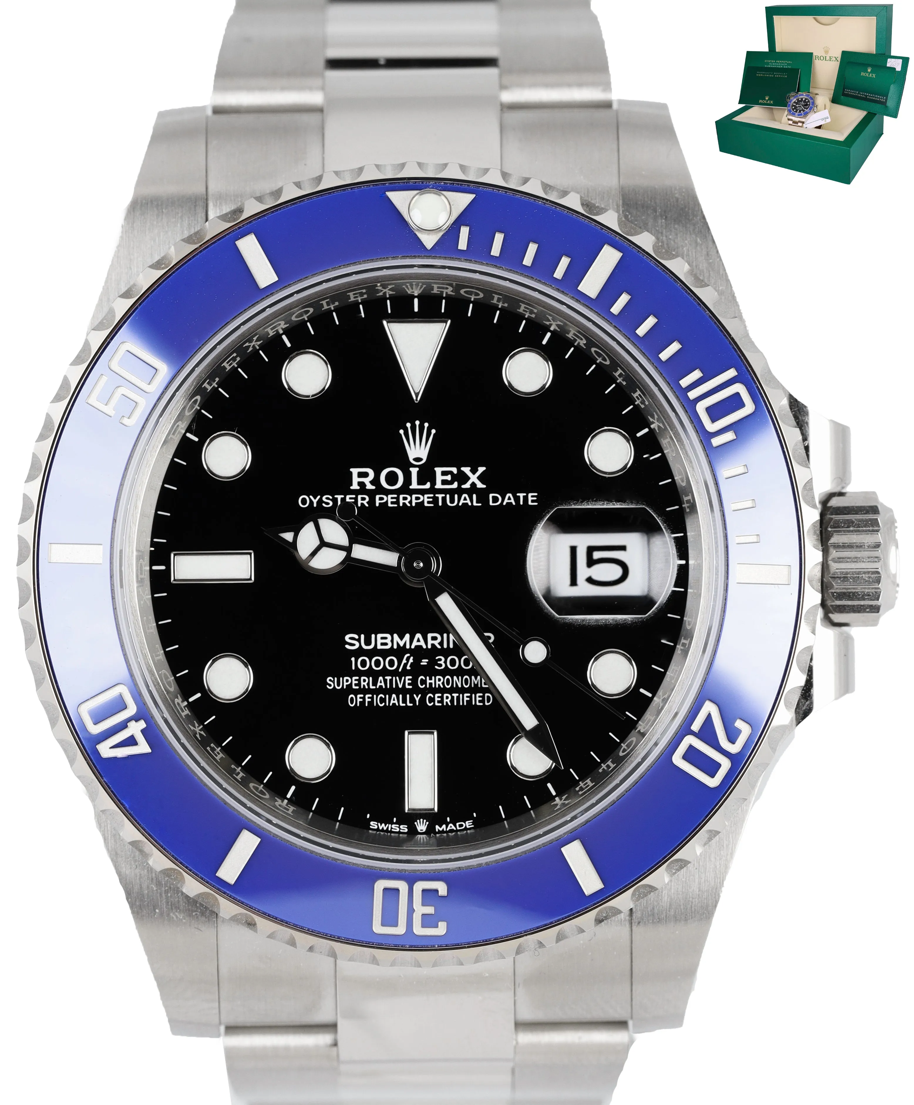 NEW SEPT 2021 Rolex Submariner 41 Blue 'SMURF' 18K White Gold 126619 LB 41mm