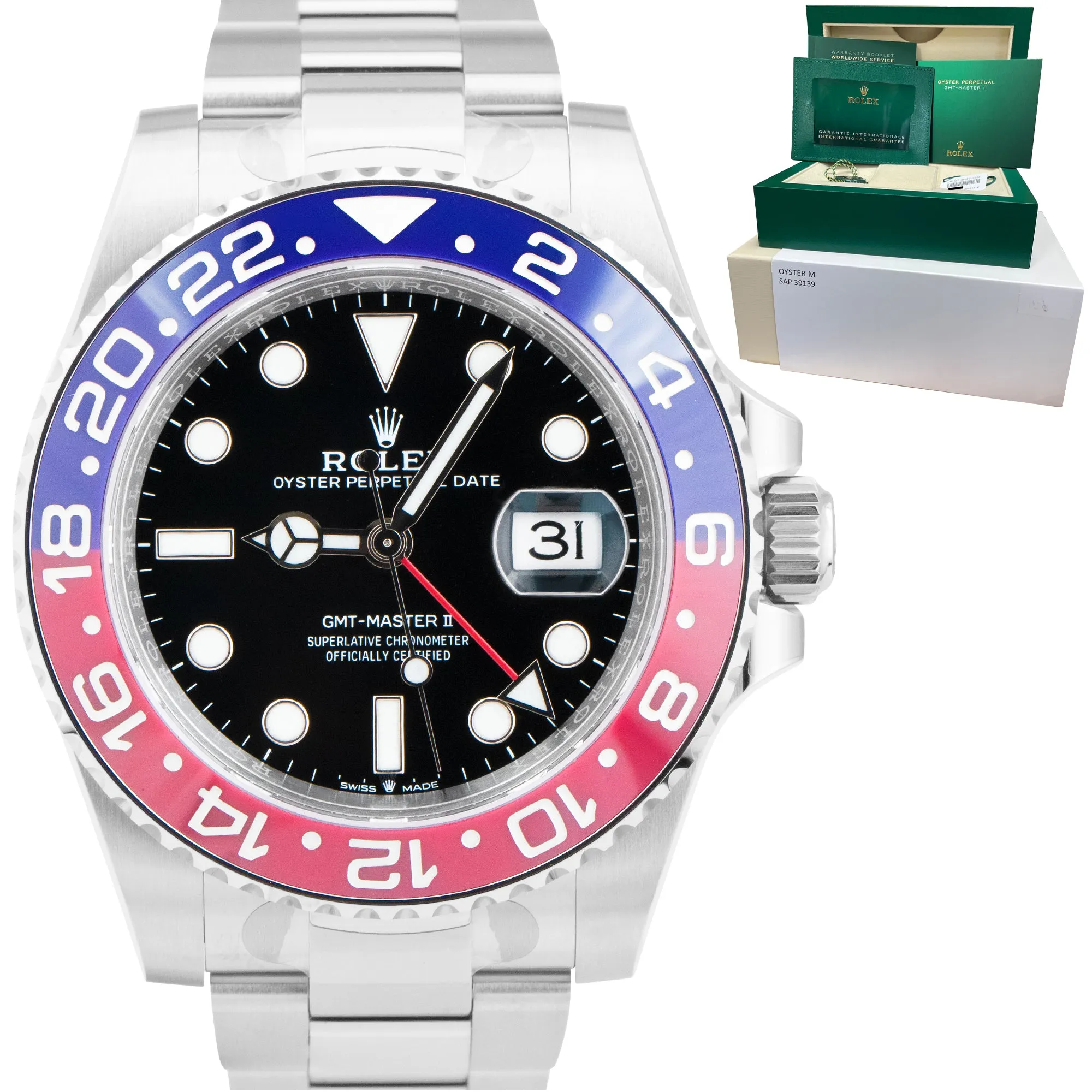 NEW SEPT 2022 Rolex GMT-Master II Ceramic PEPSI OYSTER BRACELET 40mm 126710 BLRO