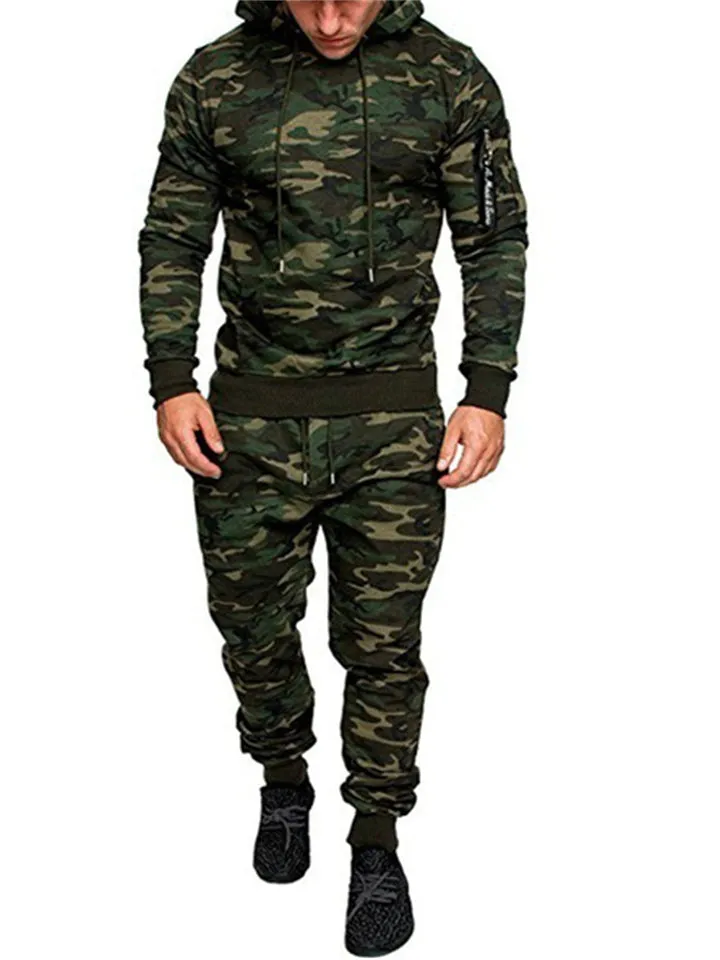 New Sporty Hoodies Sweatpants 2 Pieces Tracksuit
