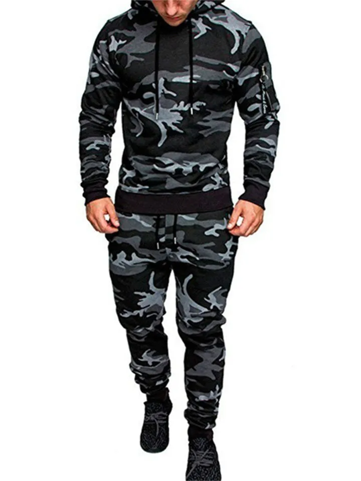 New Sporty Hoodies Sweatpants 2 Pieces Tracksuit
