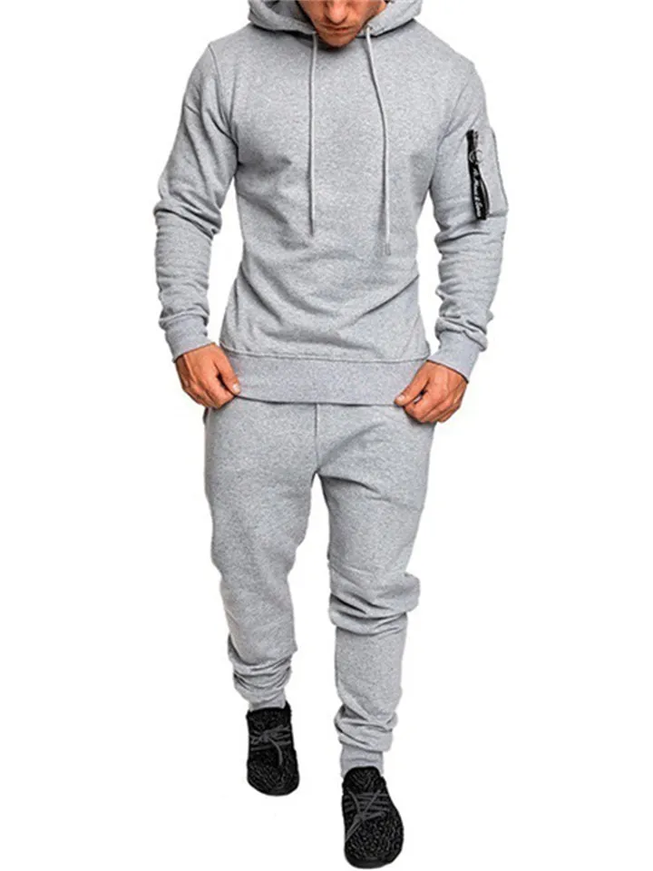 New Sporty Hoodies Sweatpants 2 Pieces Tracksuit