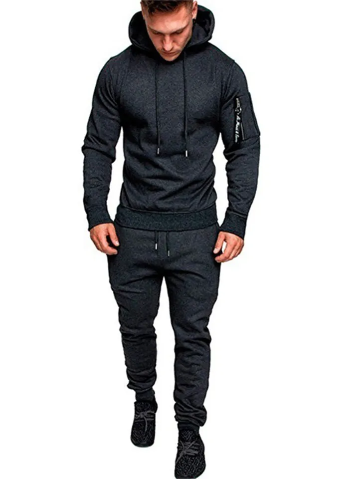 New Sporty Hoodies Sweatpants 2 Pieces Tracksuit