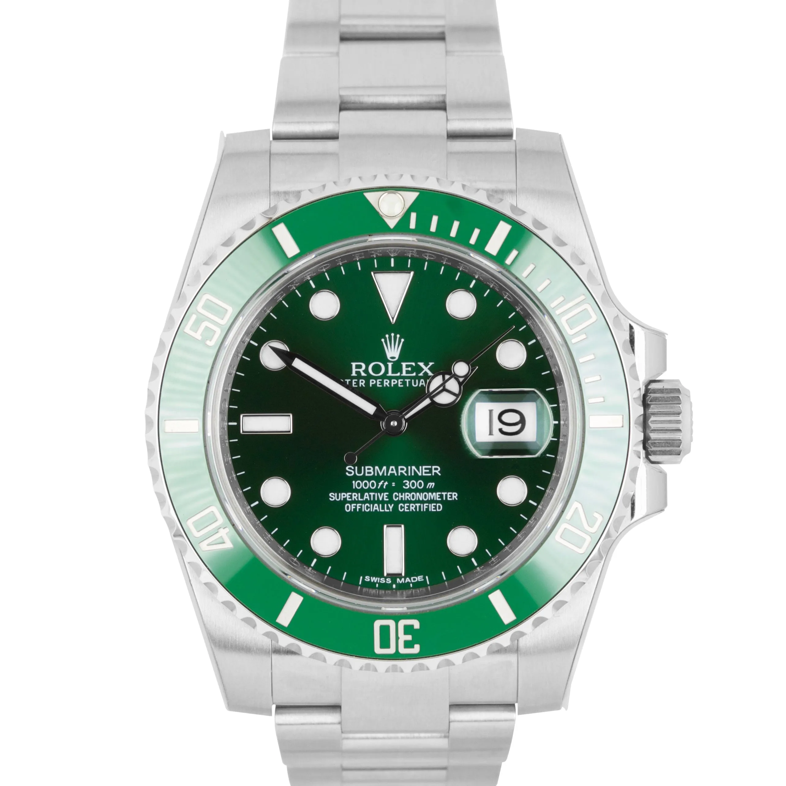 NEW STICKERED Rolex Submariner Date Hulk 116610 LV Green Ceramic 40mm Dive Watch
