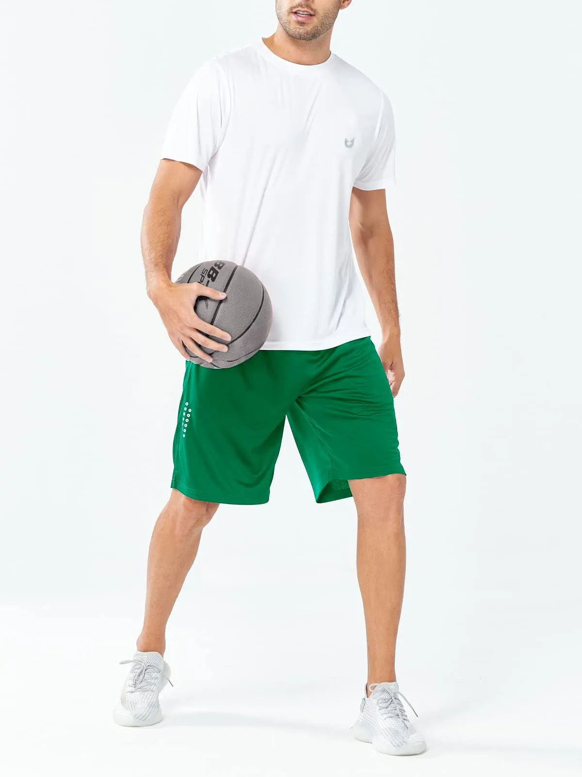 NORTHYARD Men's 10" Athletic Basketball Shorts Workout Gym Quick Dry Shorts Lightweight Mesh Training Shorts for Men Exercise Green