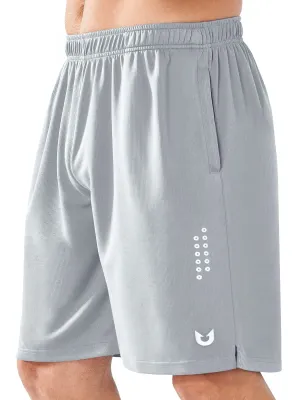 NORTHYARD Men's 10" Athletic Basketball Shorts Workout Gym Quick Dry Shorts Lightweight Mesh Training Shorts for Men Exercise Lightgrey